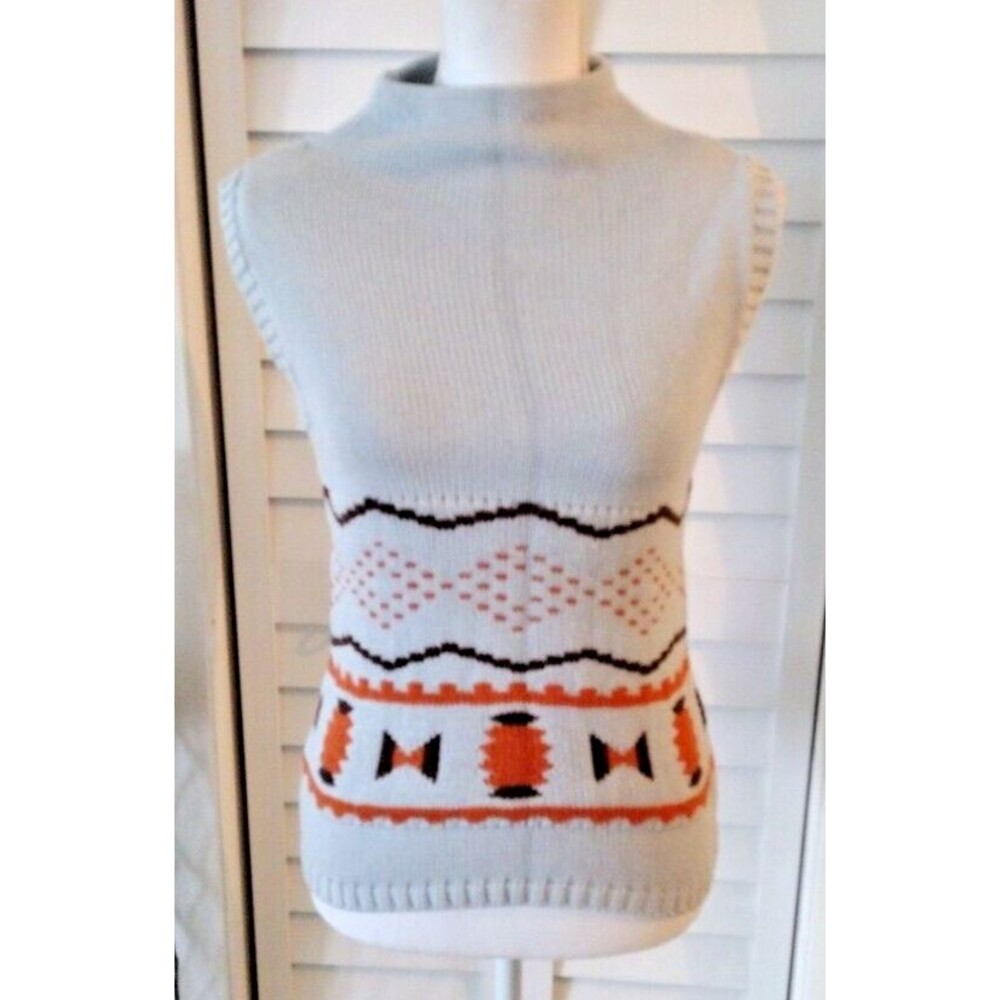 Selection by I.S. Knit gray high neck women's sleeveless vest M